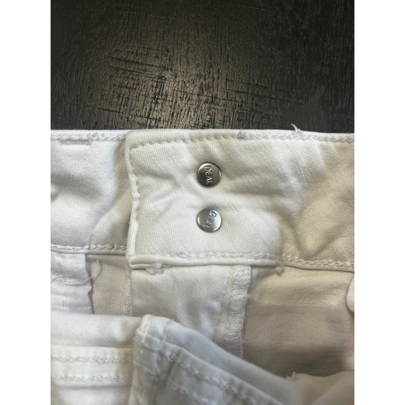 DEAL JEANS White Mid Rise Skinny Jeans Floral Cuff Women's Small - Picture 9 of 11
